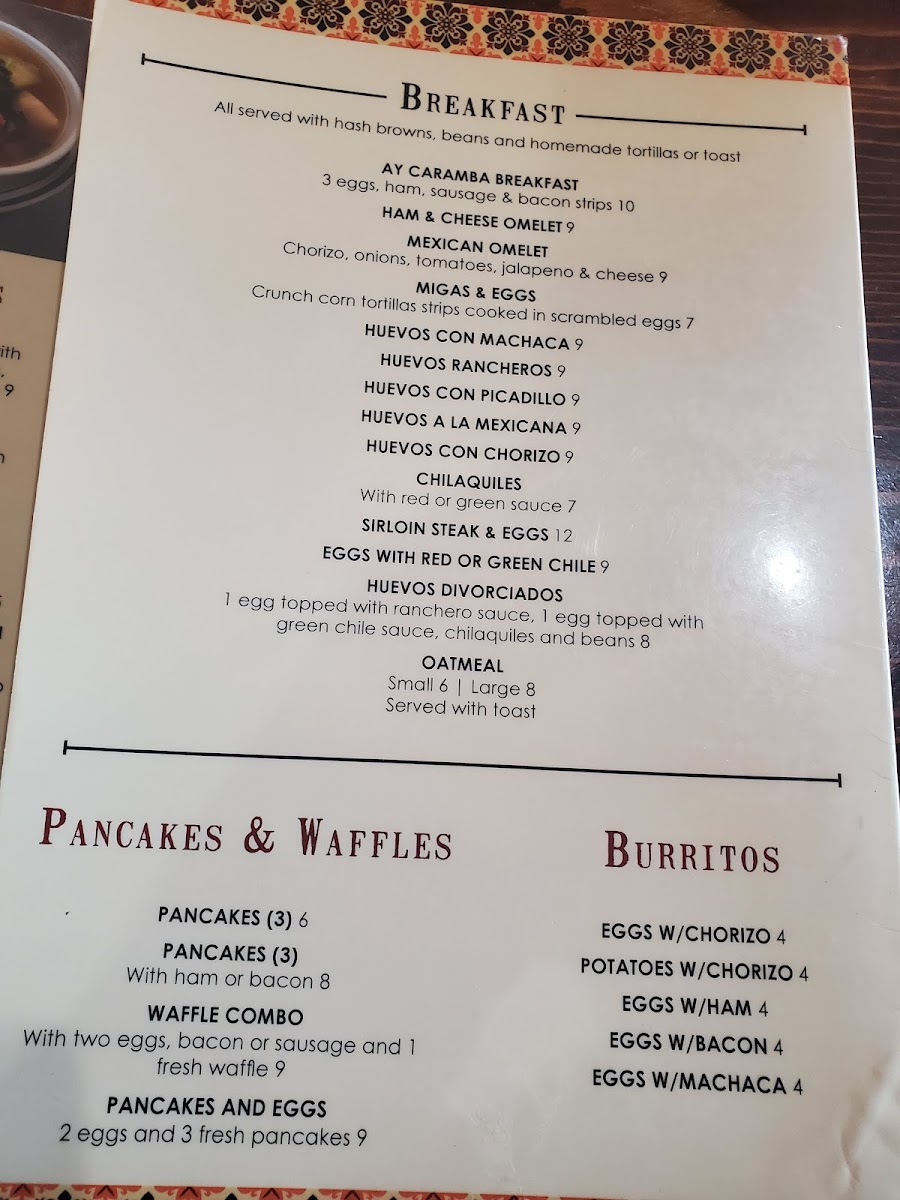 Ay Caramba Restaurant Menu - Image 3